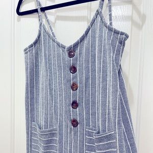 Easel Blue and White Pinstripe Jumper